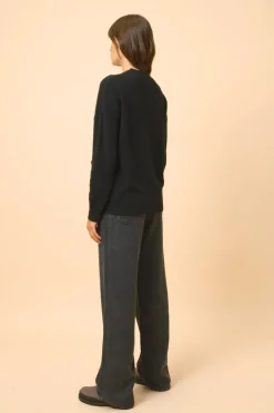 ERVIE gilet col mao noir