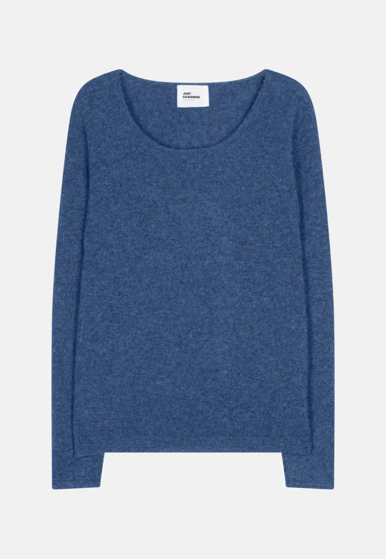 FIONA pull col bateau bleu denim