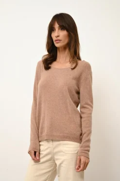 FIONA pull col bateau camel chiné