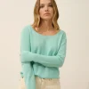 FIONA pull col bateau jade