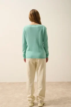 FIONA pull col bateau jade