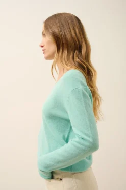 FIONA pull col bateau jade
