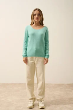 FIONA pull col bateau jade