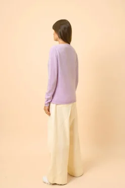 FIONA pull col bateau mauve chiné