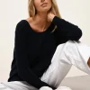 FIONA pull col bateau navy