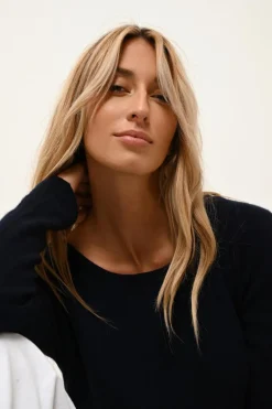 FIONA pull col bateau navy
