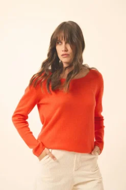 FIONA pull col bateau orange