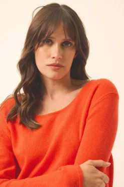 FIONA pull col bateau orange