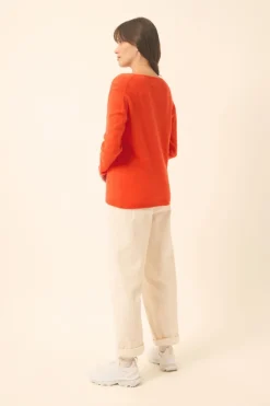 FIONA pull col bateau orange