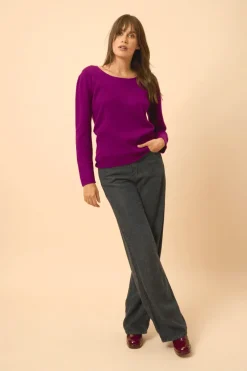 FIONA pull col bateau prune