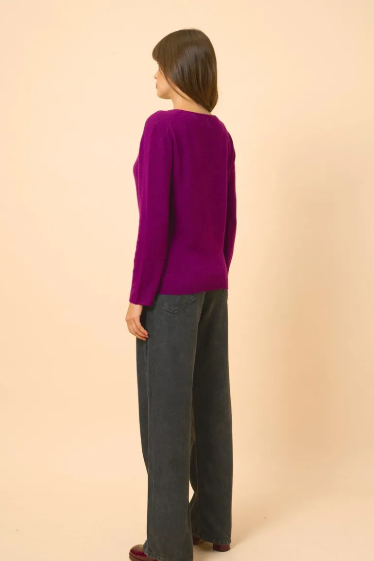 FIONA pull col bateau prune
