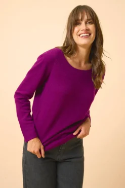 FIONA pull col bateau prune