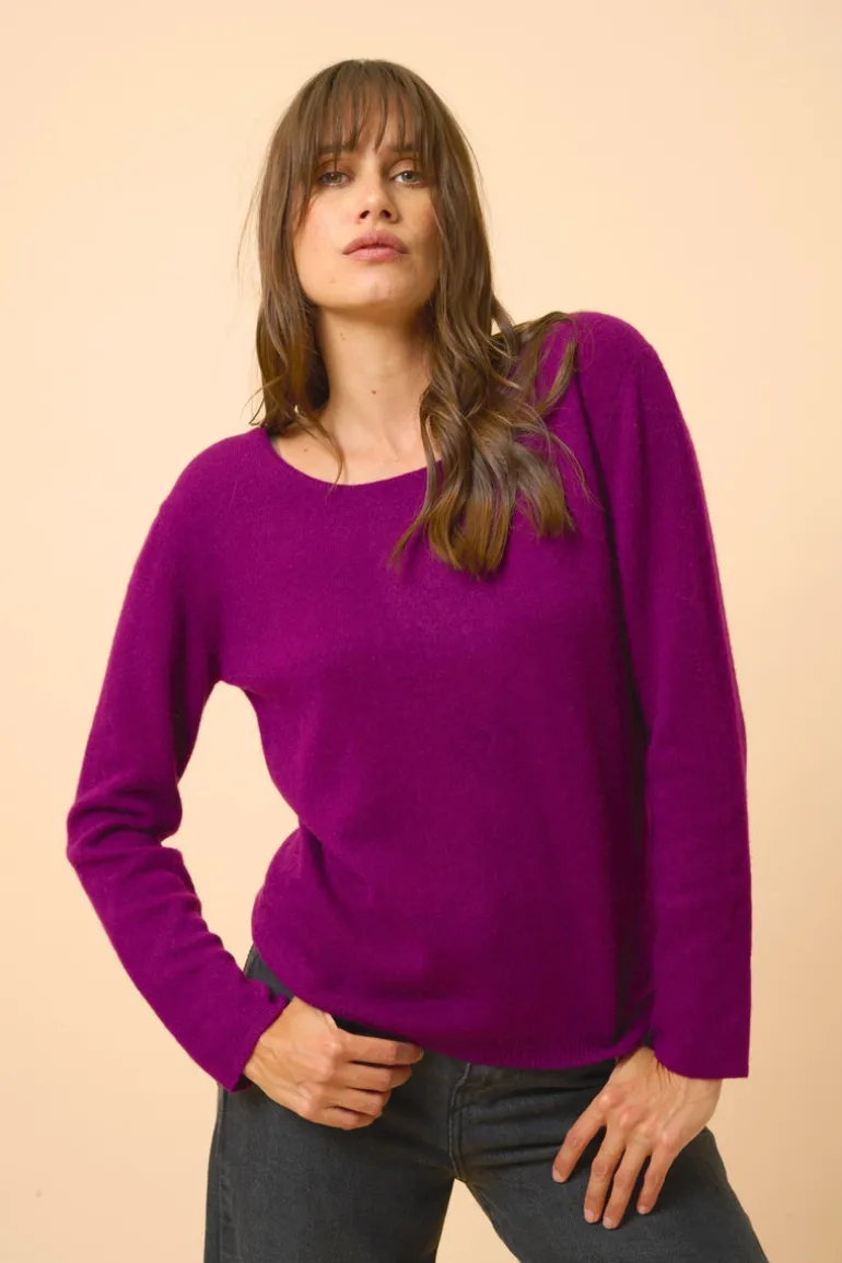 FIONA pull col bateau prune