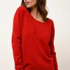FIONA pull col bateau rouge