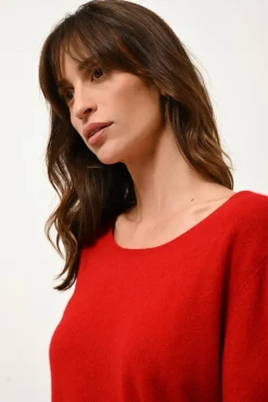 FIONA pull col bateau rouge