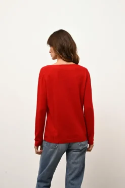 FIONA pull col bateau rouge