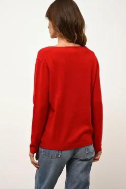 FIONA pull col bateau rouge