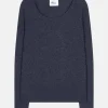 FIONA pull col bateau violet gris chiné