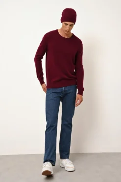 GABIN pull col rond bordeaux