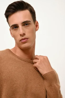 GABIN pull col rond noisette
