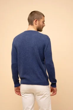 GABIN pull col rond ocean chiné