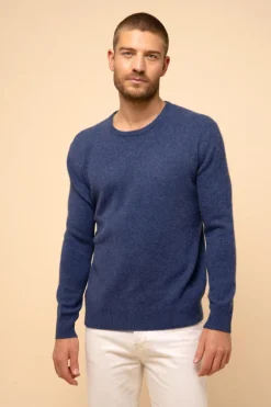 GABIN pull col rond ocean chiné