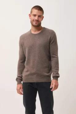GABIN pull col rond taupe chiné