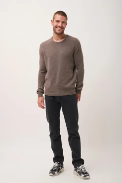 GABIN pull col rond taupe chiné