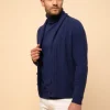 GARMA veste col châle bleu nuit