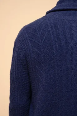 GARMA veste col châle bleu nuit