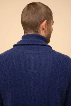 GARMA veste col châle bleu nuit