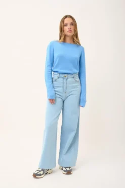 GRACE pull col bateau baby blue