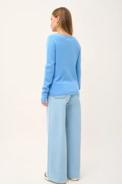 GRACE pull col bateau baby blue