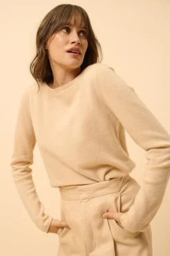 GRACE pull col bateau beige