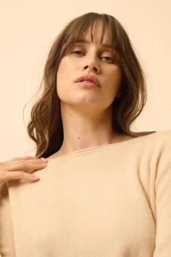 GRACE pull col bateau beige