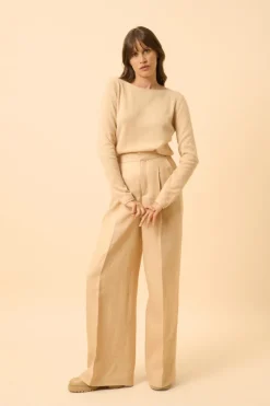 GRACE pull col bateau beige