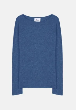 GRACE pull col bateau bleu denim