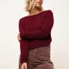 GRACE pull col bateau bordeaux
