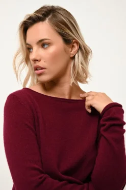GRACE pull col bateau bordeaux