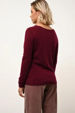 GRACE pull col bateau bordeaux