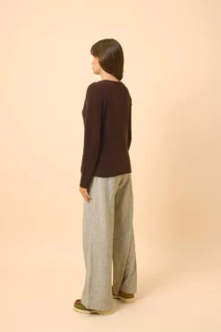 GRACE pull col bateau choco