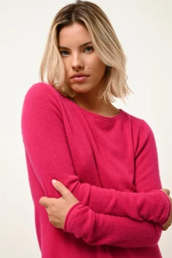GRACE pull col bateau fuchsia