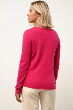 GRACE pull col bateau fuchsia