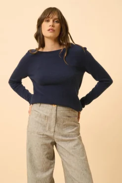 GRACE pull col bateau navy