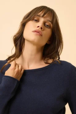 GRACE pull col bateau navy