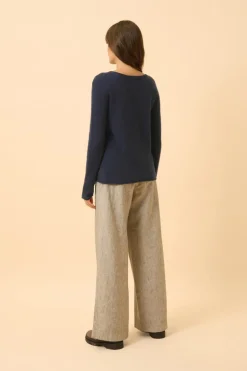 GRACE pull col bateau navy