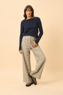 GRACE pull col bateau navy