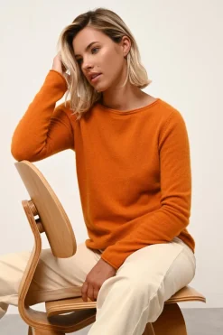 GRACE pull col bateau ocre