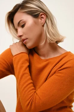 GRACE pull col bateau ocre