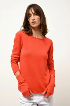 GRACE pull col bateau orange